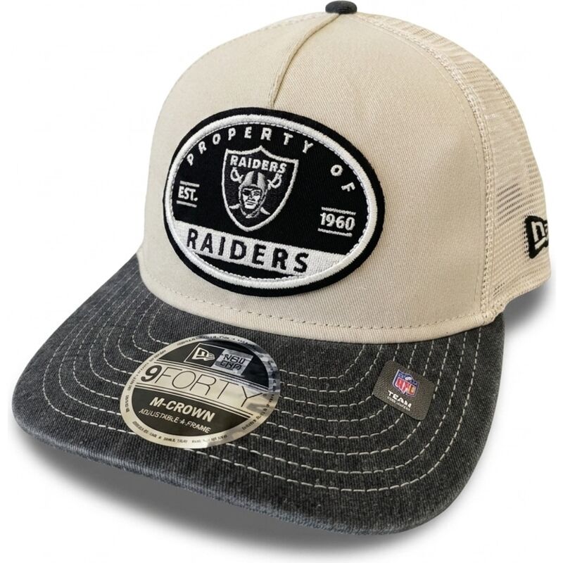 czapki-zakrzywiona-bezowy-snapback-9forty-m-crown-a-frame-fray-las-vegas-raiders-nfl-new-era