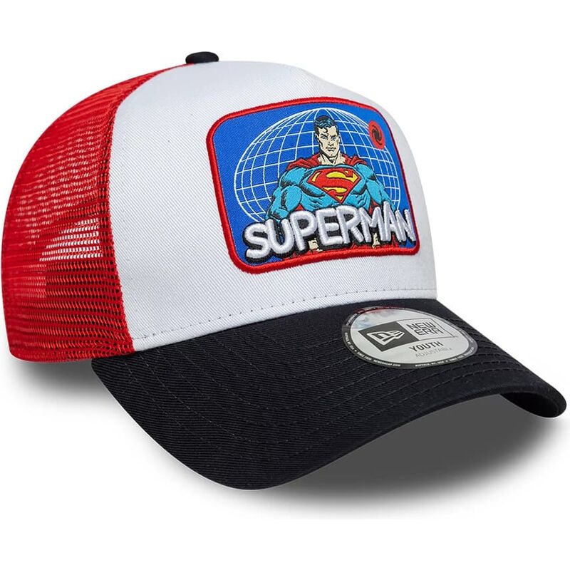 czapki-zakrzywiona-wielokolorowy-snapback-dla-dziecka-a-frame-patch-superman-dc-comics-new-era