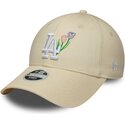 czapki-zakrzywiona-bezowy-tasma-regulowana-9forty-flower-icon-los-angeles-dodgers-mlb-new-era