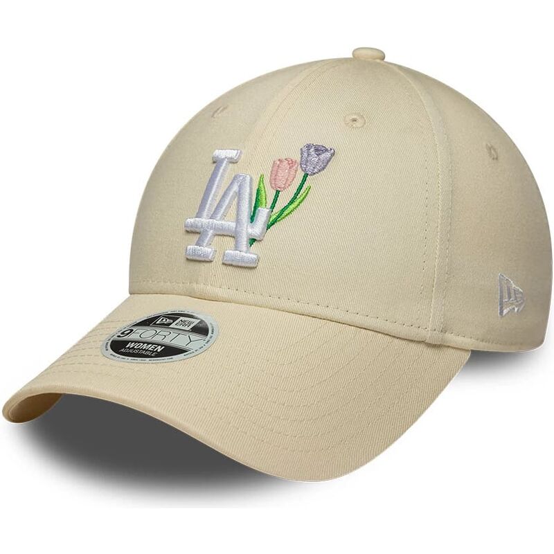 czapki-zakrzywiona-bezowy-tasma-regulowana-9forty-flower-icon-los-angeles-dodgers-mlb-new-era