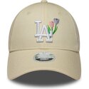 czapki-zakrzywiona-bezowy-tasma-regulowana-9forty-flower-icon-los-angeles-dodgers-mlb-new-era