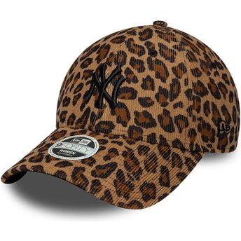 Czapki zakrzywiona lampart taśma regulowana 9FORTY Leopard Cord New York Yankees MLB New Era