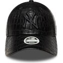 czapki-zakrzywiona-czarny-tasma-regulowana-9forty-pu-pattern-new-york-yankees-mlb-new-era