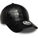 czapki-zakrzywiona-czarny-tasma-regulowana-9forty-pu-pattern-new-york-yankees-mlb-new-era