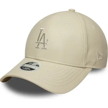 Czapki zakrzywiona beżowy snapback 9FORTY M-Crown PU Diamante Los Angeles Dodgers MLB New Era