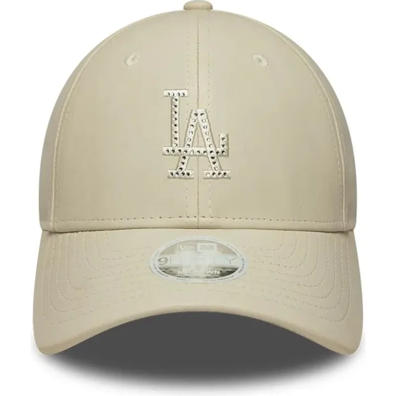 czapki-zakrzywiona-bezowy-snapback-9forty-m-crown-pu-diamante-los-angeles-dodgers-mlb-new-era
