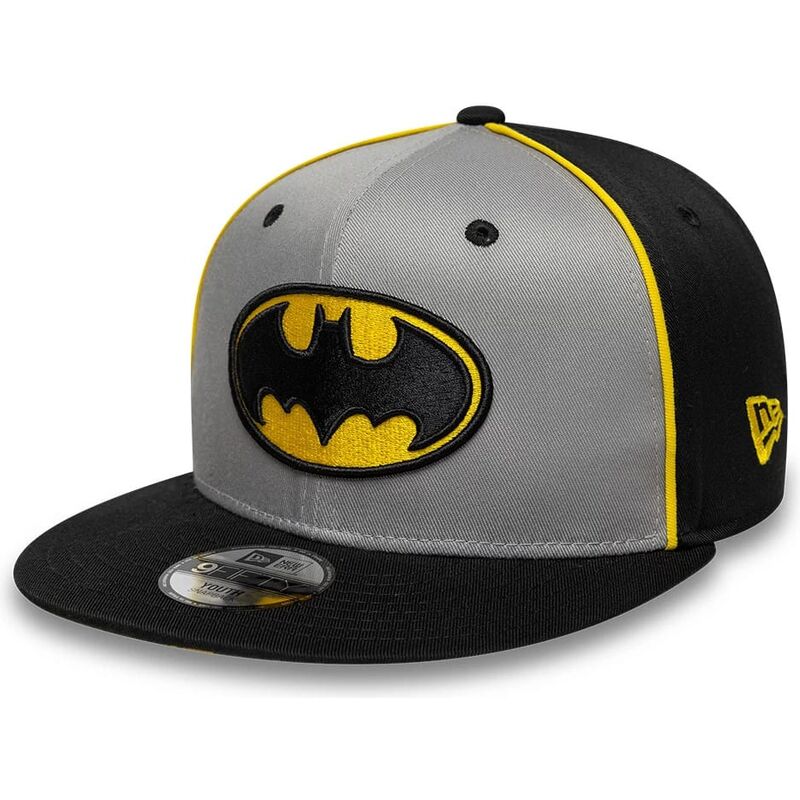 czapki-plaska-szary-snapback-dla-dziecka-9fifty-piping-batman-dc-comics-new-era