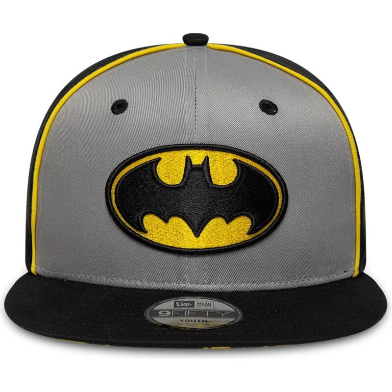 czapki-plaska-szary-snapback-dla-dziecka-9fifty-piping-batman-dc-comics-new-era