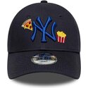czapki-zakrzywiona-granatowy-tasma-regulowana-dla-dziecka-9forty-food-icon-new-york-yankees-mlb-new-era