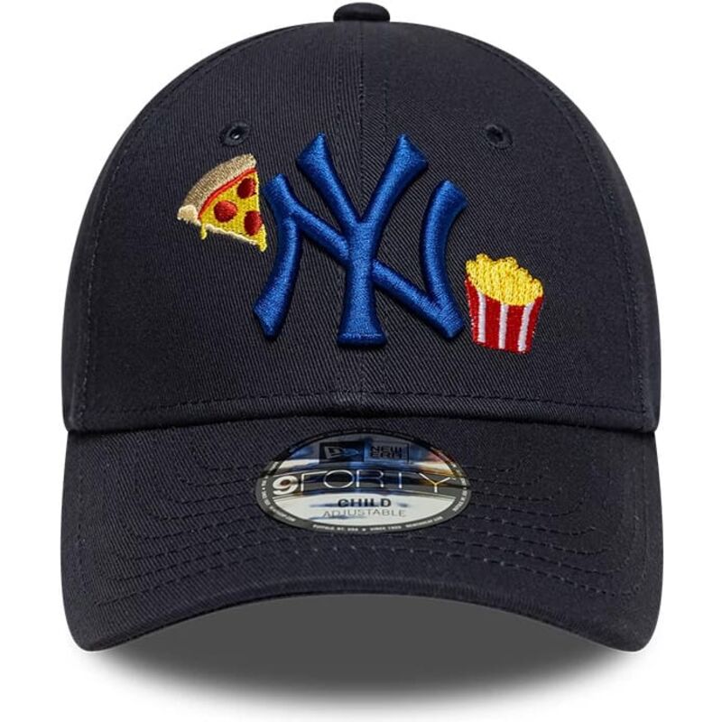 czapki-zakrzywiona-granatowy-tasma-regulowana-dla-dziecka-9forty-food-icon-new-york-yankees-mlb-new-era