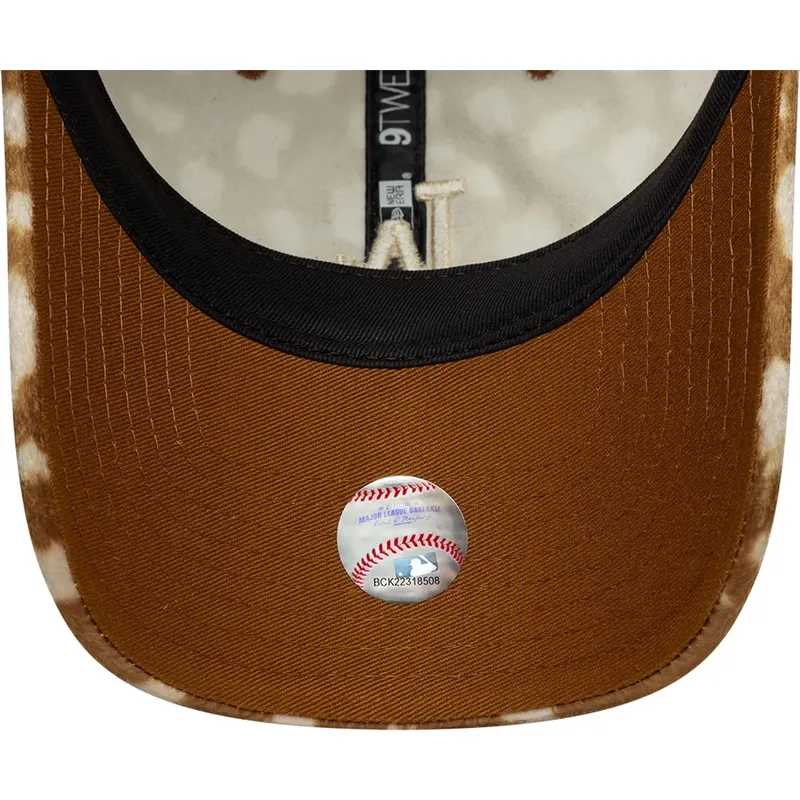 czapki-zakrzywiona-brazowy-tasma-regulowana-9twenty-animal-print-los-angeles-dodgers-mlb-new-era