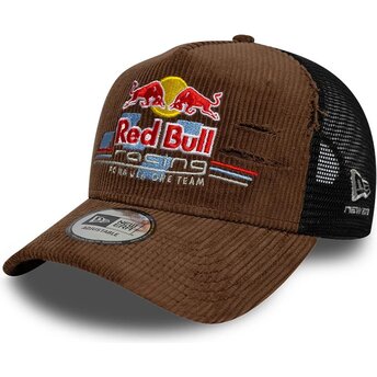 Czapki zakrzywiona brązowy snapback A Frame Distressed Cord Red Bull Racing Formula 1 New Era