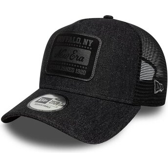 Czapki zakrzywiona czarny snapback A Frame Patch Denim New Era