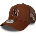 czapki-zakrzywiona-brazowy-snapback-e-frame-outline-new-york-yankees-mlb-new-era