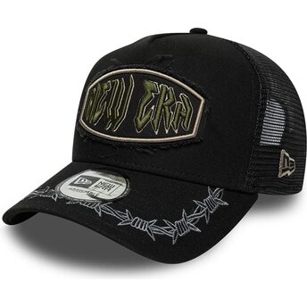 Czapki zakrzywiona czarny snapback E Frame Distressed Patch New Era
