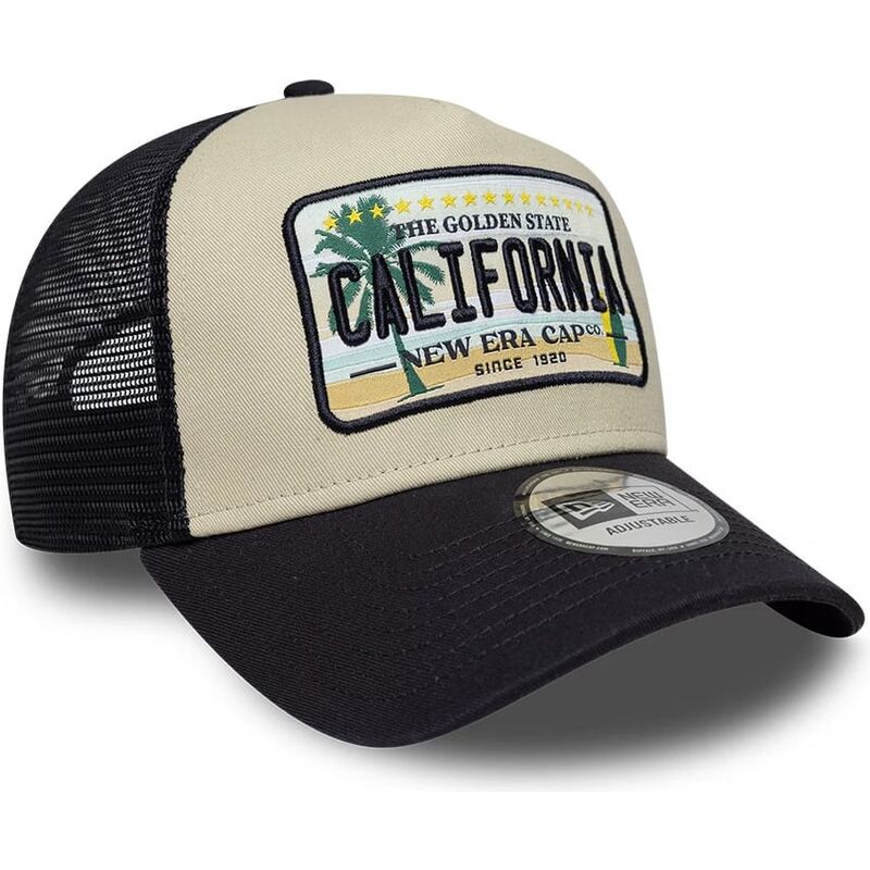 czapki-zakrzywiona-bezowy-snapback-a-frame-license-plate-california-new-era