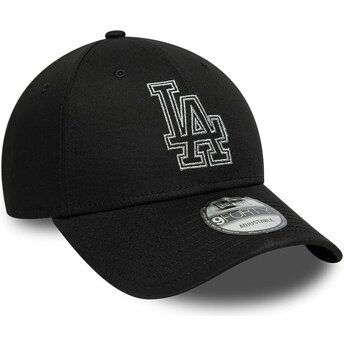 Czapki zakrzywiona czarny taśma regulowana 9FORTY Metallic Outline Los Angeles Dodgers MLB New Era