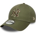 czapki-zakrzywiona-zielony-tasma-regulowana-9forty-outline-camo-new-york-yankees-mlb-new-era
