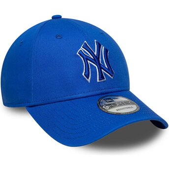 Czapki zakrzywiona niebieski taśma regulowana 9FORTY Team Outline New York Yankees MLB New Era