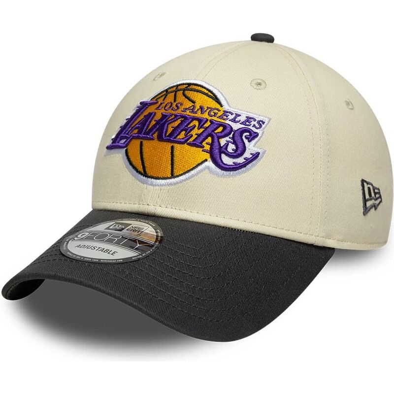 czapki-zakrzywiona-bezowy-tasma-regulowana-9forty-colour-block-los-angeles-lakers-nba-new-era