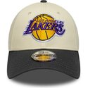 czapki-zakrzywiona-bezowy-tasma-regulowana-9forty-colour-block-los-angeles-lakers-nba-new-era