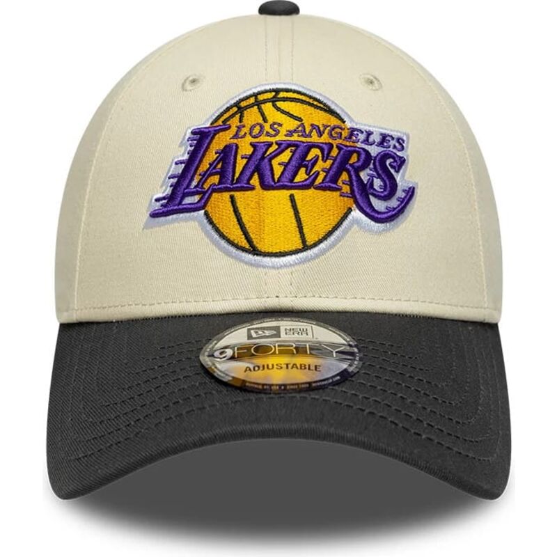 czapki-zakrzywiona-bezowy-tasma-regulowana-9forty-colour-block-los-angeles-lakers-nba-new-era