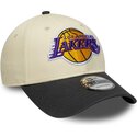czapki-zakrzywiona-bezowy-tasma-regulowana-9forty-colour-block-los-angeles-lakers-nba-new-era
