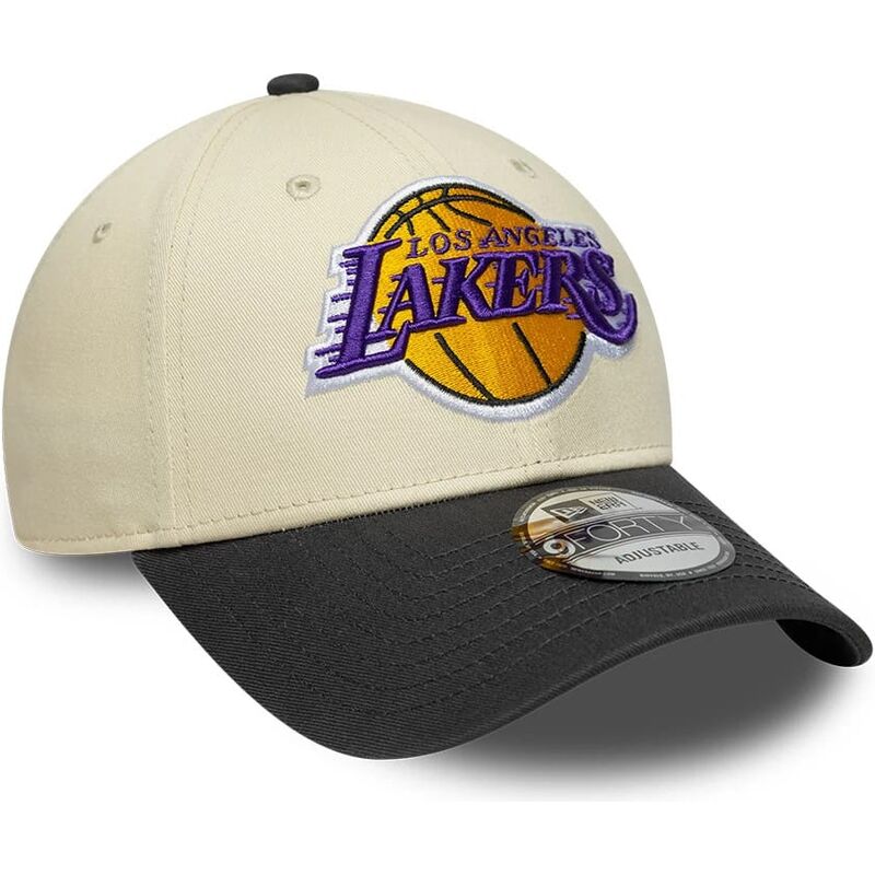 czapki-zakrzywiona-bezowy-tasma-regulowana-9forty-colour-block-los-angeles-lakers-nba-new-era