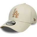 czapki-zakrzywiona-bezowy-tasma-regulowana-9forty-faux-pony-infill-los-angeles-dodgers-mlb-new-era