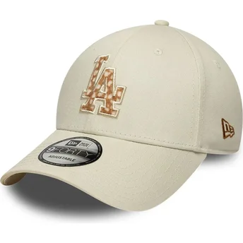 Czapki zakrzywiona beżowy taśma regulowana 9FORTY Faux Pony Infill Los Angeles Dodgers MLB New Era