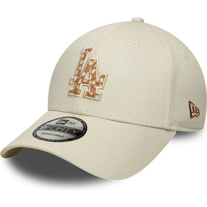 czapki-zakrzywiona-bezowy-tasma-regulowana-9forty-faux-pony-infill-los-angeles-dodgers-mlb-new-era