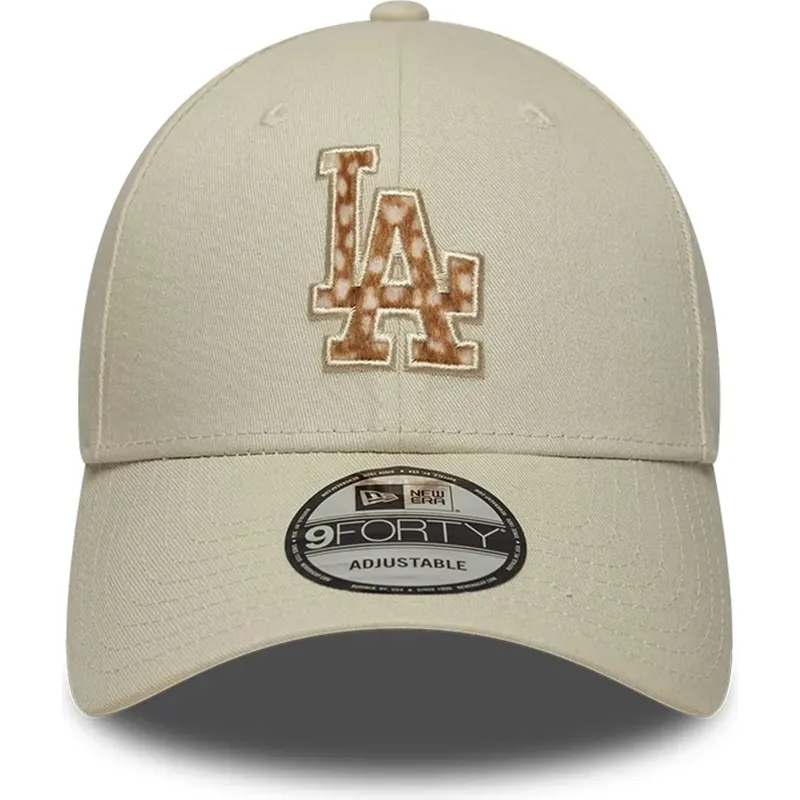 czapki-zakrzywiona-bezowy-tasma-regulowana-9forty-faux-pony-infill-los-angeles-dodgers-mlb-new-era