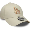 czapki-zakrzywiona-bezowy-tasma-regulowana-9forty-faux-pony-infill-los-angeles-dodgers-mlb-new-era