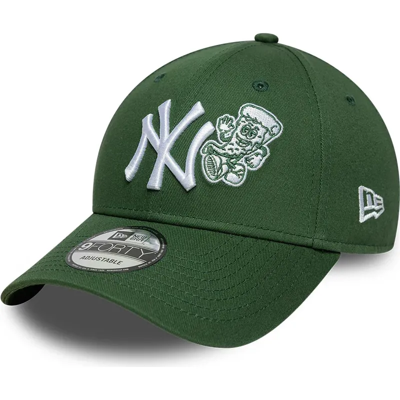 czapki-zakrzywiona-zielony-tasma-regulowana-9forty-food-icon-new-york-yankees-mlb-new-era