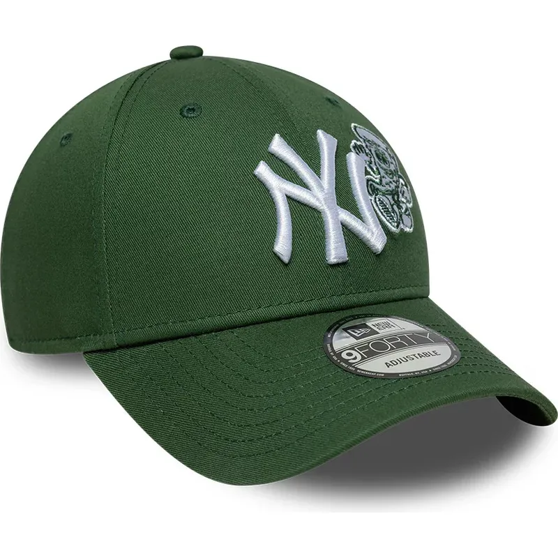 czapki-zakrzywiona-zielony-tasma-regulowana-9forty-food-icon-new-york-yankees-mlb-new-era
