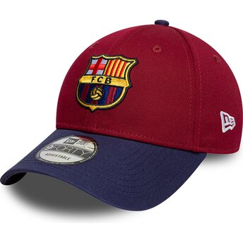 Czapki zakrzywiona czerwony taśma regulowana 9FORTY Contrast FC Barcelona LALIGA New Era