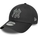 czapki-zakrzywiona-szary-tasma-regulowana-9forty-metallic-outline-new-york-yankees-mlb-new-era