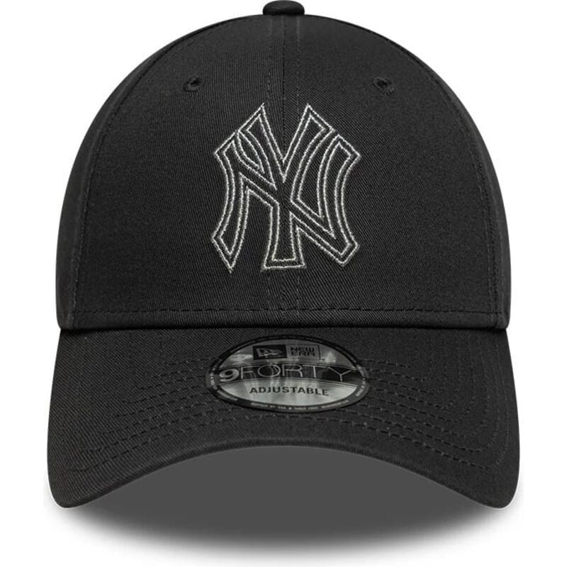 czapki-zakrzywiona-szary-tasma-regulowana-9forty-metallic-outline-new-york-yankees-mlb-new-era