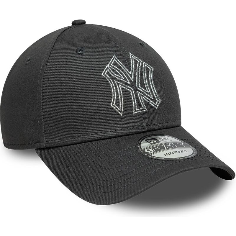 czapki-zakrzywiona-szary-tasma-regulowana-9forty-metallic-outline-new-york-yankees-mlb-new-era