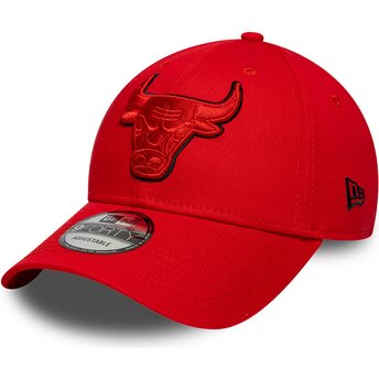 Czapki zakrzywiona czerwony taśma regulowana 9FORTY Outline Chicago Bulls NBA New Era