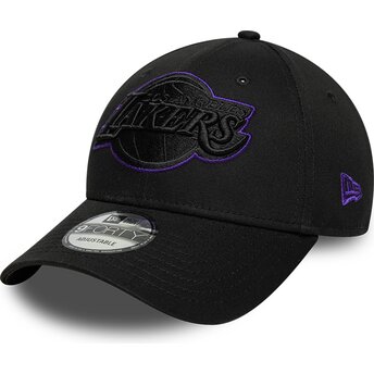 Czapki zakrzywiona czarny taśma regulowana 9FORTY Outline Los Angeles Lakers NBA New Era