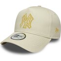 czapki-zakrzywiona-bezowy-snapback-dorado-e-frame-metallic-outline-new-york-yankees-mlb-new-era