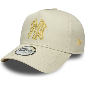 Czapki zakrzywiona beżowy snapback dorado E Frame Metallic Outline New York Yankees MLB New Era
