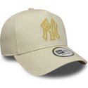 czapki-zakrzywiona-bezowy-snapback-dorado-e-frame-metallic-outline-new-york-yankees-mlb-new-era