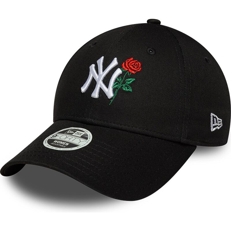 czapki-zakrzywiona-czarny-tasma-regulowana-9forty-flower-icon-new-york-yankees-mlb-new-era