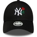 czapki-zakrzywiona-czarny-tasma-regulowana-9forty-flower-icon-new-york-yankees-mlb-new-era