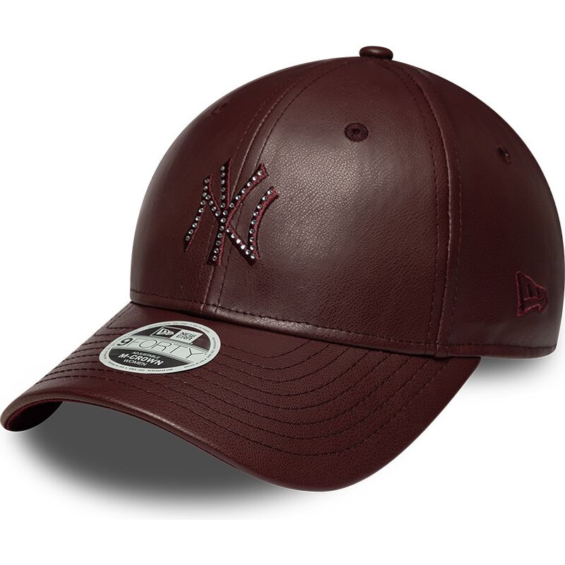 czapki-zakrzywiona-brazowy-snapback-9forty-m-crown-pu-diamante-new-york-yankees-mlb-new-era