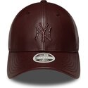 czapki-zakrzywiona-brazowy-snapback-9forty-m-crown-pu-diamante-new-york-yankees-mlb-new-era