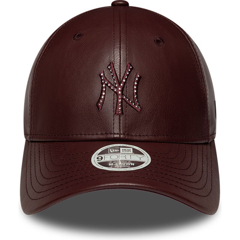 czapki-zakrzywiona-brazowy-snapback-9forty-m-crown-pu-diamante-new-york-yankees-mlb-new-era