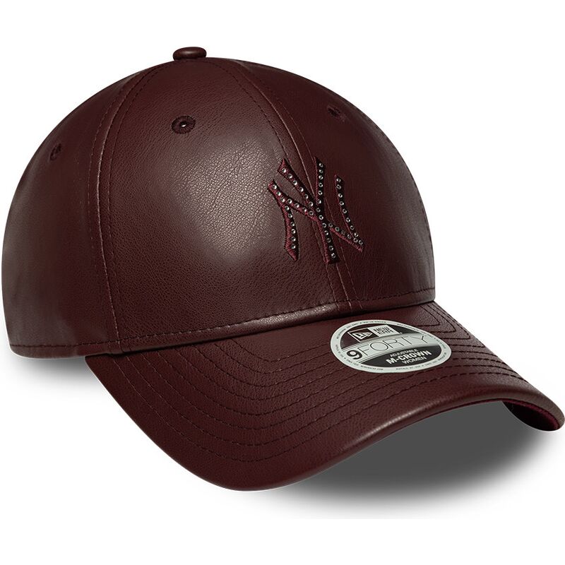 czapki-zakrzywiona-brazowy-snapback-9forty-m-crown-pu-diamante-new-york-yankees-mlb-new-era